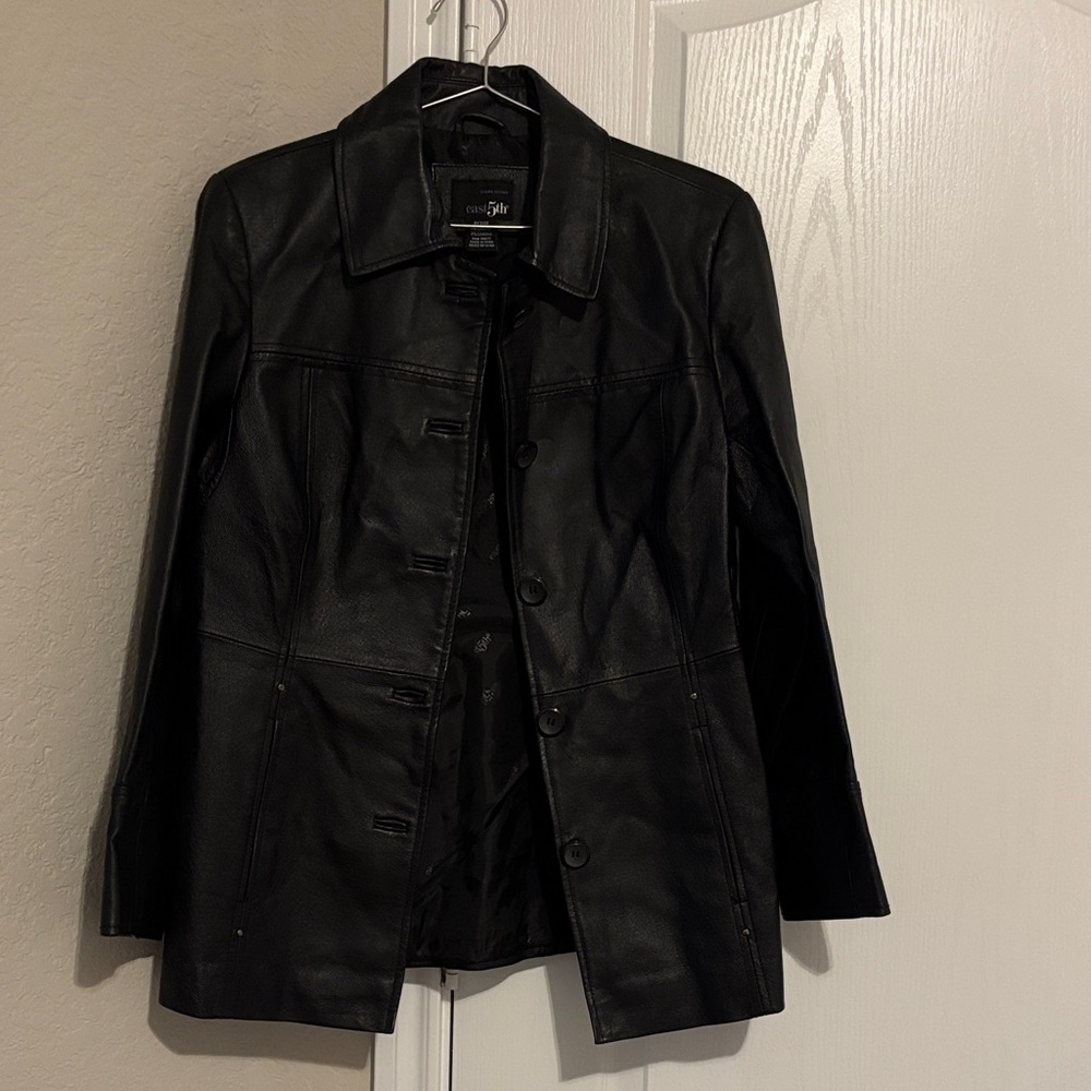 Pre-owned East 5th Black Genuine Leather Jacket